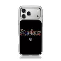 Stylized Steelers text and logo iPhone 17 Pro Max Electroplated Silver Case1