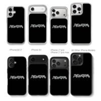 Stylized THE WEEKND text on black Chris Brown Phone Case Black Electroplated Silver For Iphone 11 To 17