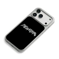 Stylized THE WEEKND text on black iPhone 17 Pro Max Electroplated Silver Case2