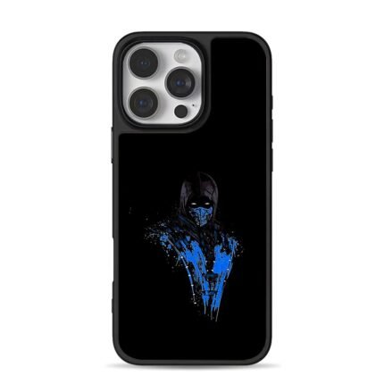 Sub Zero Mortal Kombat blue ninja iPhone 16 Pro Max Black Case