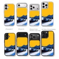 Subaru 555 rally race on night road Chris Brown Phone Case Black Electroplated Silver For Iphone 11 To 17