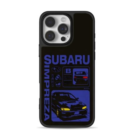 Subaru Impreza rally car graphic iPhone 16 Pro Max Black Case