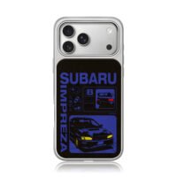 Subaru Impreza rally car graphic iPhone 17 Pro Max Electroplated Silver Case1