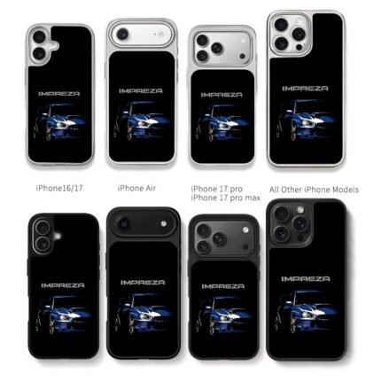 Subaru Impreza STI blue sports car Chris Brown Phone Case Black Electroplated Silver For Iphone 11 To 17