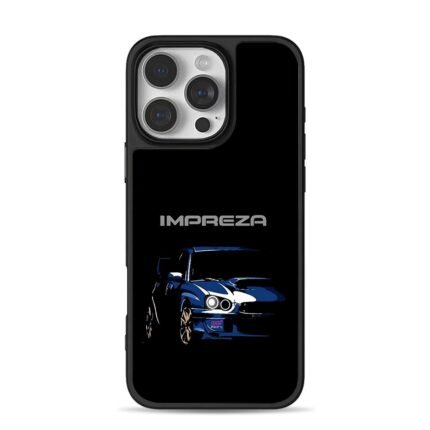Subaru Impreza STI blue sports car iPhone 16 Pro Max Black Case