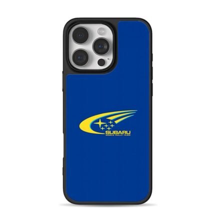 Subaru World Rally Team logo blue iPhone 16 Pro Max Black Case