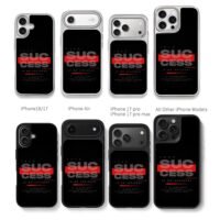 Success motivational red typography Chris Brown Phone Case Black Electroplated Silver For Iphone 11 To 17