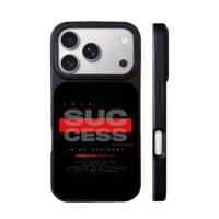Success motivational red typography iPhone 17 Pro Max Black Case