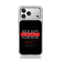 Success motivational red typography iPhone 17 Pro Max Electroplated Silver Case1