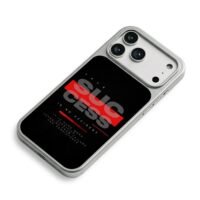 Success motivational red typography iPhone 17 Pro Max Electroplated Silver Case2