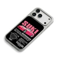 Suki Pink Honda S2000 Veilside Car iPhone 17 Pro Max Electroplated Silver Case2