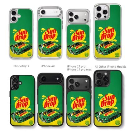 Sun Drop NASCAR stock car speedway Chris Brown Phone Case Black Electroplated Silver For Iphone 11 To 17