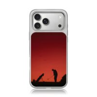 Sunset golfer silhouette golf bag iPhone 17 Pro Max Electroplated Silver Case1