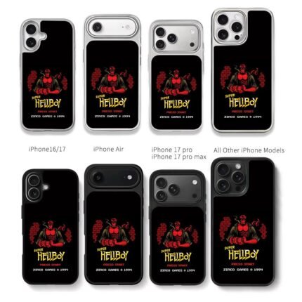 Super Hellboy retro pixel game art Chris Brown Phone Case Black Electroplated Silver For Iphone 11 To 17