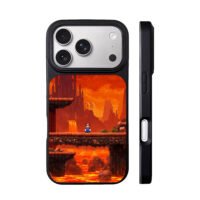 Super Mario pixel lava castle stage iPhone 17 Pro Max Black Case