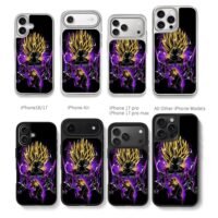 Super Saiyan Gohan DBZ purple art Chris Brown Phone Case Black Electroplated Silver For Iphone 11 To 17