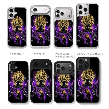 Super Saiyan Gohan DBZ purple art Chris Brown Phone Case Black Electroplated Silver For Iphone 11 To 17