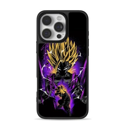 Super Saiyan Gohan DBZ purple art iPhone 16 Pro Max Black Case