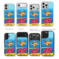 Superman 45 race Toyota DC UD 23XI Chris Brown Phone Case Black Electroplated Silver For Iphone 11 To 17