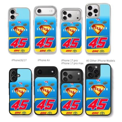 Superman 45 race Toyota DC UD 23XI Chris Brown Phone Case Black Electroplated Silver For Iphone 11 To 17