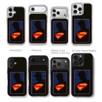 Superman pixel silhouette S logo Chris Brown Phone Case Black Electroplated Silver For Iphone 11 To 17