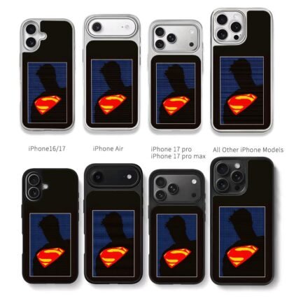 Superman pixel silhouette S logo Chris Brown Phone Case Black Electroplated Silver For Iphone 11 To 17