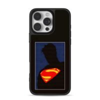Superman pixel silhouette S logo iPhone 16 Pro Max Black Case