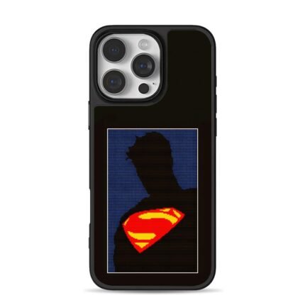 Superman pixel silhouette S logo iPhone 16 Pro Max Black Case