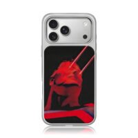 Superman with red laser eyes iPhone 17 Pro Max Electroplated Silver Case1
