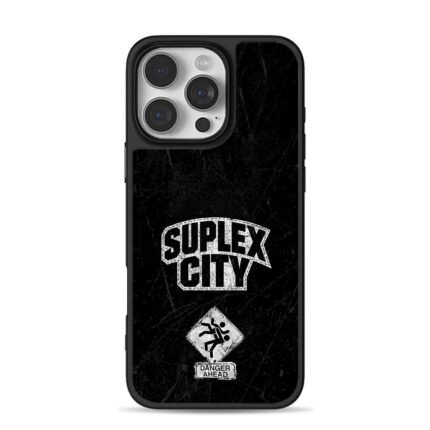 Suplex City wrestling danger sign iPhone 16 Pro Max Black Case