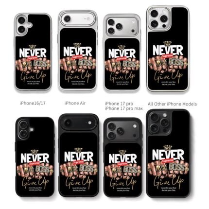 Supreme Bling Boss Fists Never Give Chris Brown Phone Case Black Electroplated Silver For Iphone 11 To 17