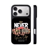 Supreme Bling Boss Fists Never Give iPhone 17 Pro Max Black Case