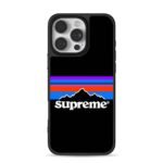 Supreme logo retro mountain stripes iPhone 16 Pro Max Black Case