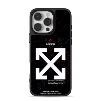 Supreme Off White star cross arrows iPhone 16 Pro Max Black Case