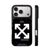 Supreme Off White star cross arrows iPhone 17 Pro Max Black Case