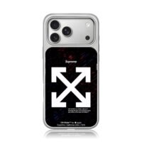 Supreme Off White star cross arrows iPhone 17 Pro Max Electroplated Silver Case1