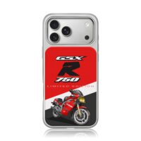 Suzuki GSX R750 limited racing bike iPhone 17 Pro Max Electroplated Silver Case1