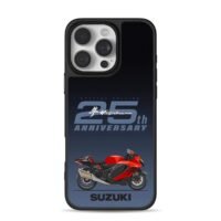 Suzuki Hayabusa 25th Anniv Red Bike iPhone 16 Pro Max Black Case