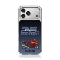 Suzuki Hayabusa 25th Anniv Red Bike iPhone 17 Pro Max Electroplated Silver Case1