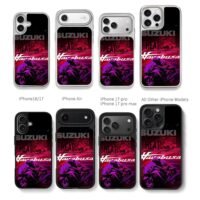 Suzuki Hayabusa bike rider neon art Chris Brown Phone Case Black Electroplated Silver For Iphone 11 To 17