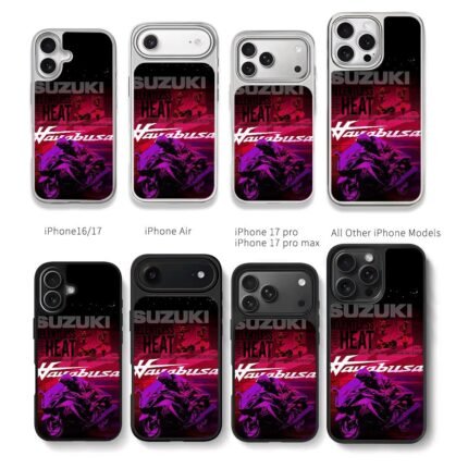 Suzuki Hayabusa bike rider neon art Chris Brown Phone Case Black Electroplated Silver For Iphone 11 To 17