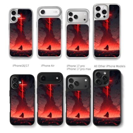 Swordsman red tower graveyard Chris Brown Phone Case Black Electroplated Silver For Iphone 11 To 17