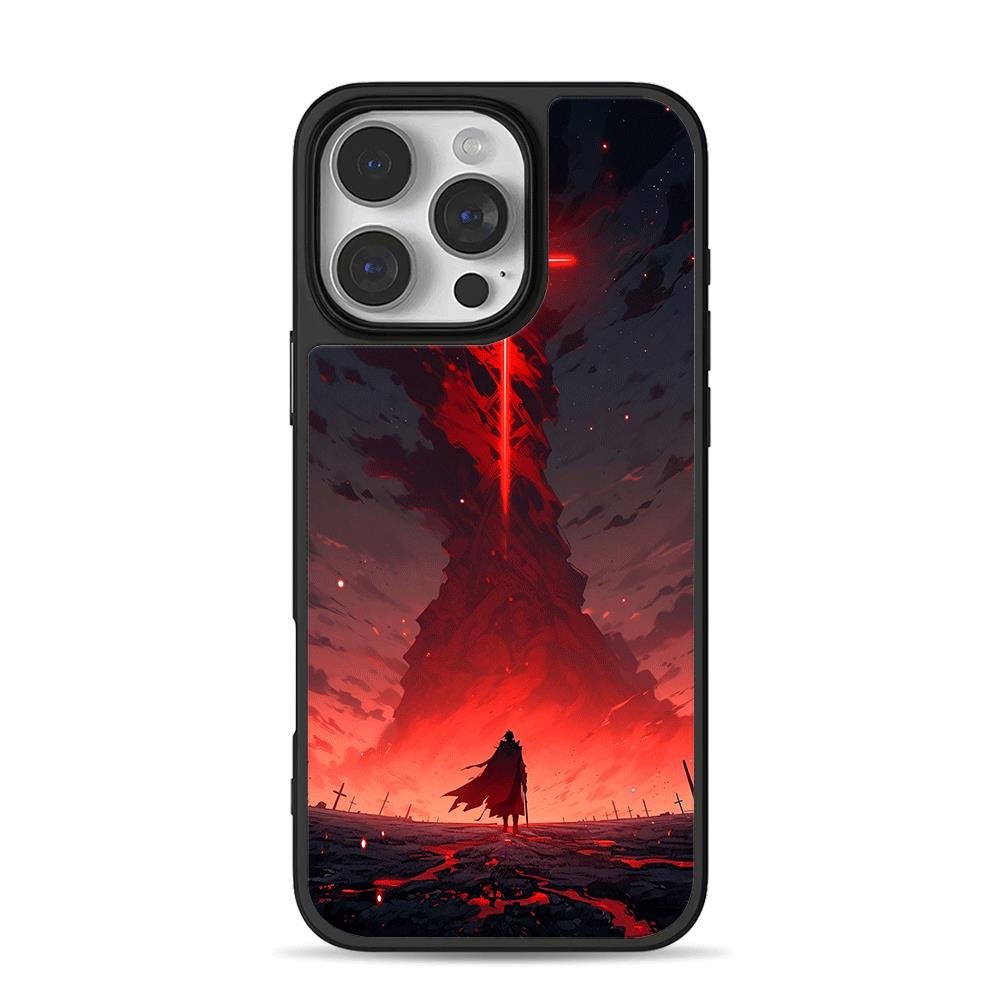 Swordsman red tower graveyard iPhone 16 Pro Max Black Case Swordsman red tower graveyard iPhone 16 Pro Max Black Case