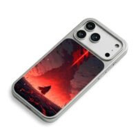 Swordsman red tower graveyard iPhone 17 Pro Max Electroplated Silver Case2