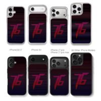 Synthwave neon TP striped retro art Chris Brown Phone Case Black Electroplated Silver For Iphone 11 To 17