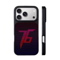 Synthwave neon TP striped retro art iPhone 17 Pro Max Black Case