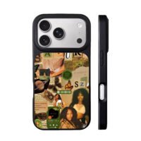 SZA Saturn collage with butterflies iPhone 17 Pro Max Black Case