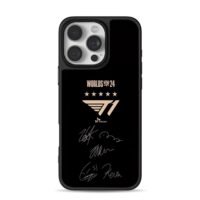 T1 2024 Worlds logo and player sigs iPhone 16 Pro Max Black Case