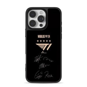 T1 2024 Worlds logo and player sigs iPhone 16 Pro Max Black Case