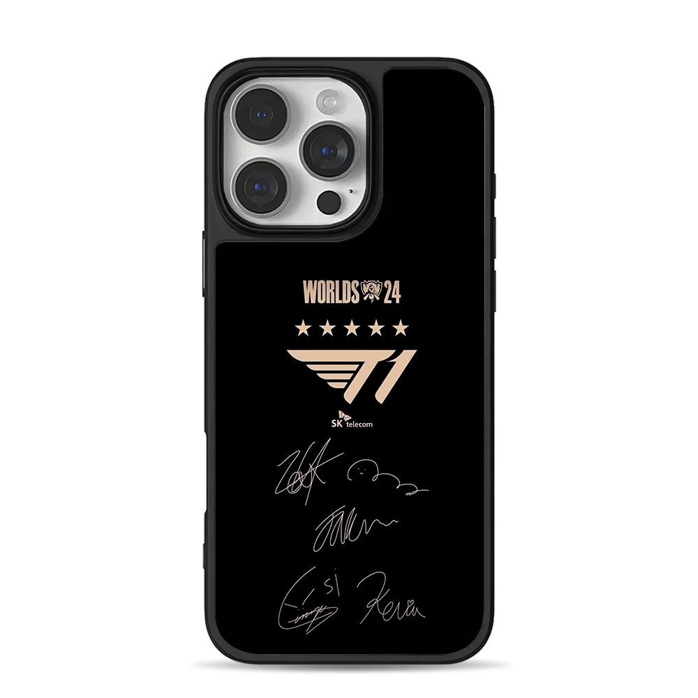 T1 2024 Worlds logo and player sigs iPhone 16 Pro Max Black Case T1 2024 Worlds logo and player sigs iPhone 16 Pro Max Black Case